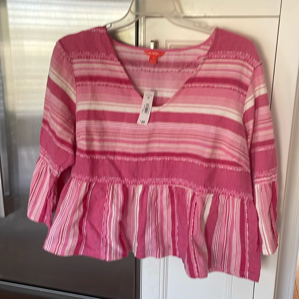 Cotton peplum top, size lX, NWT